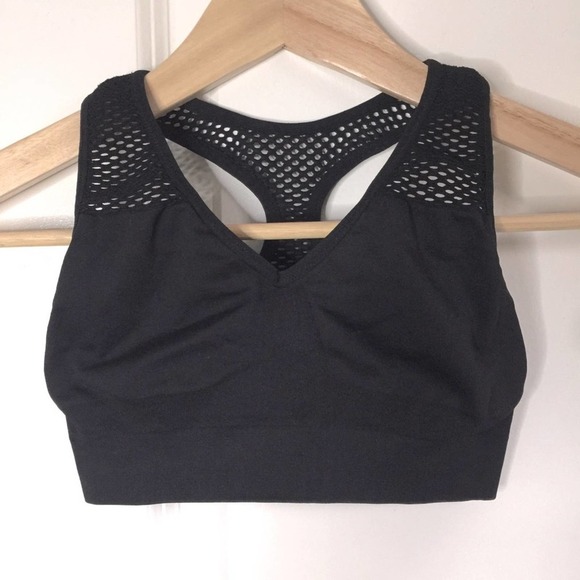 alala Black Essential Seamless Mesh Stretch Sports Yoga Bra XSmall - Picture 3 of 4